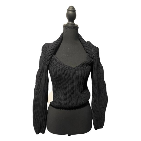 Express Ribbed Scoop Neck Long Sleeve Sweater - Picture 3 of 7